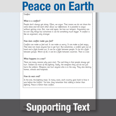Image of Year 1 Reading (Peace on Earth) Supporting Text ST CUSP Resource