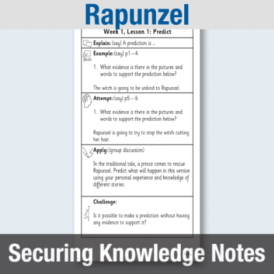 Image of Year 1 Reading (Rapunzel) Knowledge Notes SKN CUSP Resource