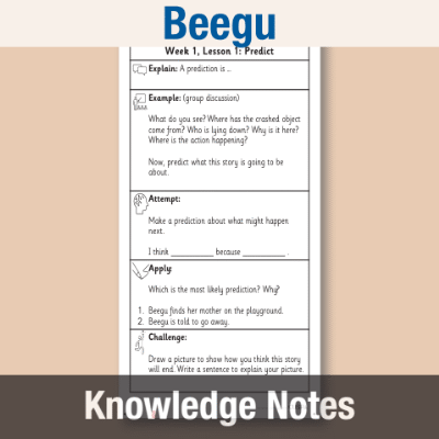 Image of Year 1 Reading (Beegu) Knowledge Notes KN CUSP Resource
