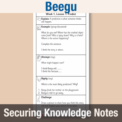 Image of Year 1 Reading (Beegu) Knowledge Notes SKN CUSP Resource