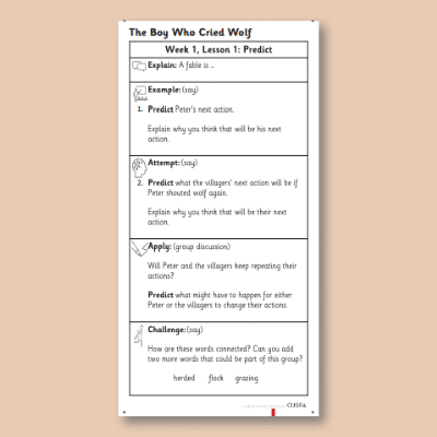 Y1 Reading (The Boy who Cried Wolf) Knowledge Notes KN