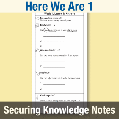 Image of Year 1 Reading (Here We Are 1) Knowledge Notes SKN CUSP Resource