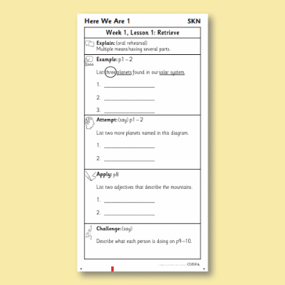 Y1 Reading (Here We Are 1) Knowledge Notes SKN