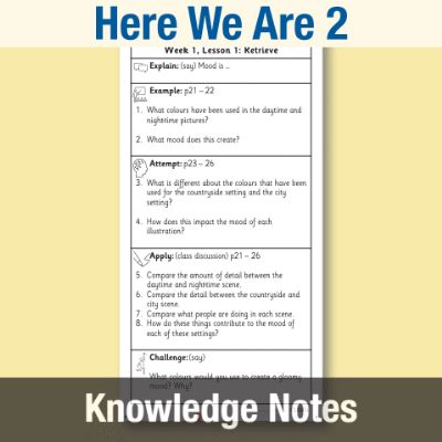 Image of Year 1 Reading (Here We Are 2) Knowledge Notes KN CUSP Resource