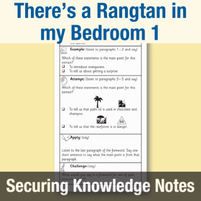 Image of Year 1 Reading (There’s a Rangtan in my Bedroom 1) Knowledge Notes SKN CUSP Resource