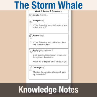 Image of Year 1 Reading (The Storm Whale) Knowledge Notes KN CUSP Resource