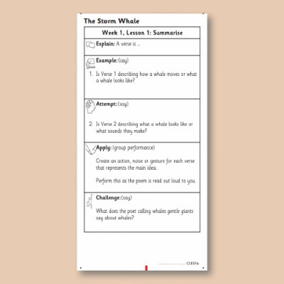 Y1 Reading (The Storm Whale) Knowledge Notes KN