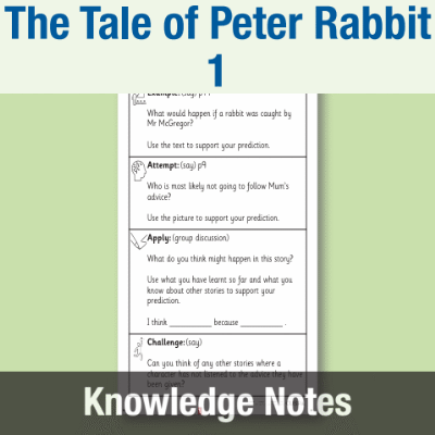 Image of Year 1 Reading (The Tale of Peter Rabbit 1) Knowledge Notes KN CUSP Resource
