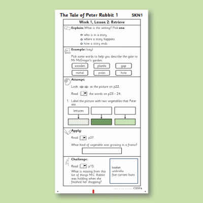 Y1 Reading (The Tale of Peter Rabbit 1) Knowledge Notes SKN