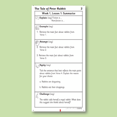 Y1 Reading (The Tale of Peter Rabbit 2) Knowledge Notes KN