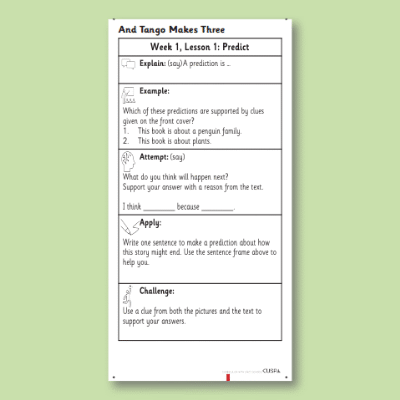 Y1 Reading (And Tango Makes Three) Knowledge Notes KN