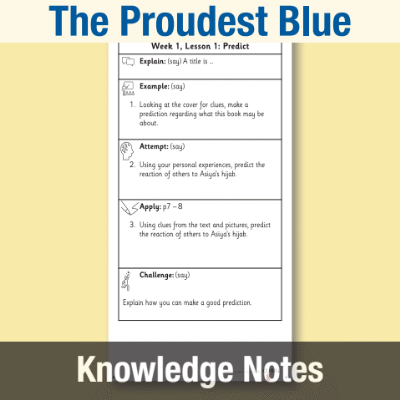 Image of Year 1 Reading (The Proudest Blue) Knowledge Notes KN CUSP Resource