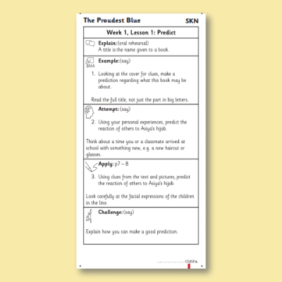 Y1 Reading (The Proudest Blue) Knowledge Notes SKN