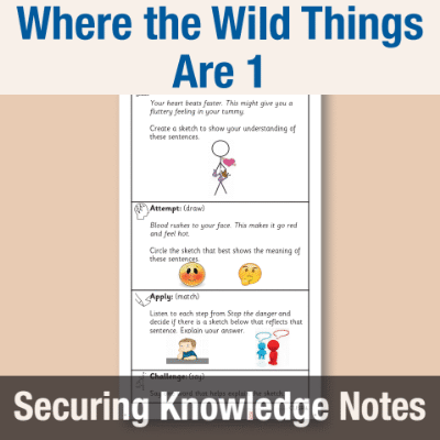 Image of Year 1 Reading (Where the Wild Things Are 1) Knowledge Notes SKN CUSP Resource