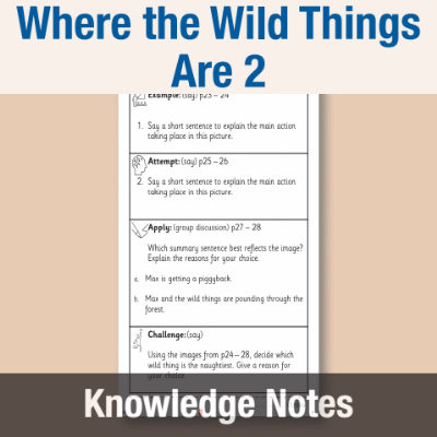 Image of Year 1 Reading (Where the Wild Things Are 2) Knowledge Notes KN CUSP Resource