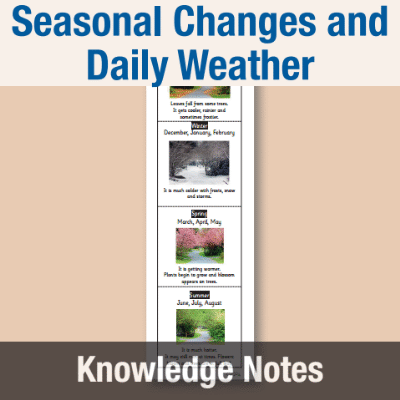 Image of Year 1 Science (Seasonal Changes and Daily Weather) Knowledge Notes KN CUSP Resource