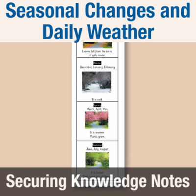 Image of Year 1 Science (Seasonal Changes and Daily Weather) Knowledge Notes SKN CUSP Resource