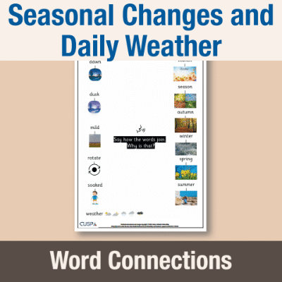 Image of Year 1 Science (Seasonal Changes and Daily Weather) Word Connections WC CUSP Resource