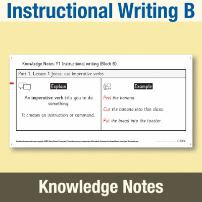 Image of Year 1 Writing B (Instructional Writing) Knowledge Notes KN CUSP Resource