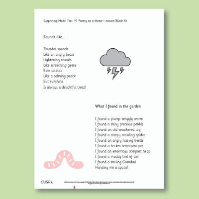 Y1 Writing A (Poetry on a Theme) Supporting Model Text SMT