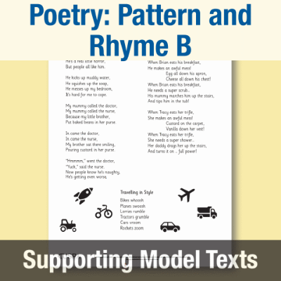 Image of Year 1 Writing B (Poetry: Pattern and Rhyme) Supporting Model Text SMT CUSP Resource