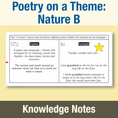 Image of Year 1 Writing B (Poetry on a Theme: Nature) Knowledge Notes KN CUSP Resource