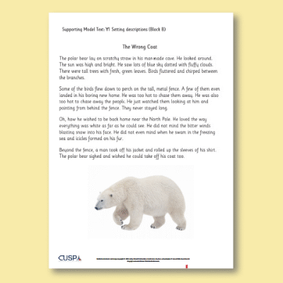 Y1 Writing B (Setting Descriptions) Supporting Model Text SMT