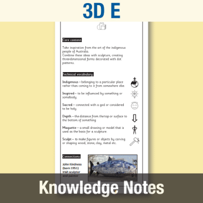 Image of Year 2 Art and Design E (3D) Knowledge Notes KN CUSP Resource