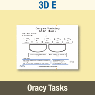 Image of Year 2 Art and Design E (3D) Oracy Tasks OT CUSP Resource