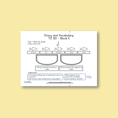 Y2 Art and Design E (3D) Oracy Tasks OT
