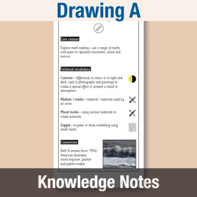 Image of Year 2 Art and Design A (Drawing) Knowledge Notes KN CUSP Resource