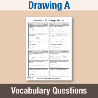 Image of Year 2 Art and Design A (Drawing) Vocabulary Questions VQ CUSP Resource