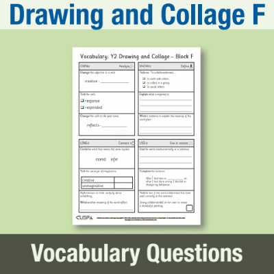 Image of Year 2 Art and Design F (Creative Response, Drawing and Collage) Vocabulary Questions VQ CUSP Resource