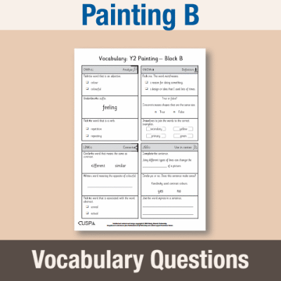 Image of Year 2 Art and Design B (Painting) Vocabulary Questions VQ CUSP Resource