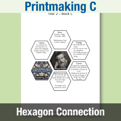 Image of Year 2 Art C (Printmaking) AR Significant Artists Hexagon Connections CUSP Resource