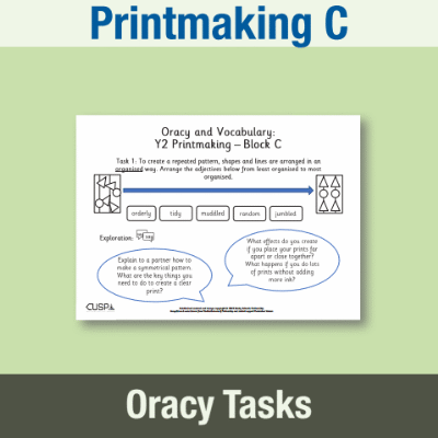 Image of Year 2 Art and Design C (Printmaking) Oracy Tasks OT CUSP Resource
