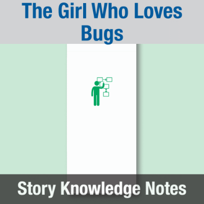 Image of Year 02 Communication (The Girl Who Loves Bugs) Story Knowledge Notes CUSP ResourceAccess Summer 277x102mm Printed in Black;    3 Leaf Set in pads of 16