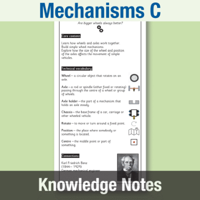 Image of Year 2 Design and Technology C (Mechanisms) Knowledge Notes KN CUSP Resource