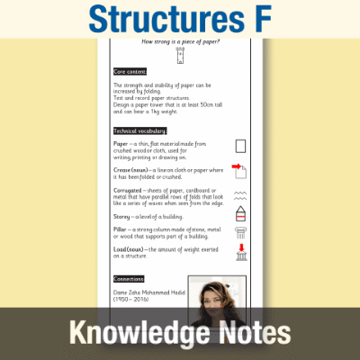 Image of Year 2 Design and Technology F (Structures) Knowledge Notes KN CUSP Resource