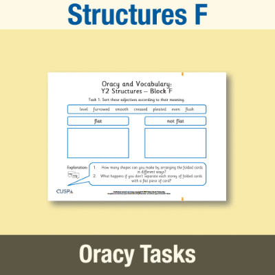 Image of Year 2 Design and Technology F (Structures) Oracy Tasks OT CUSP Resource