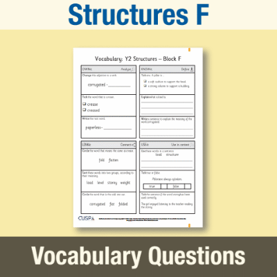 Image of Year 2 Design and Technology F (Structures) Vocabulary Questions VQ CUSP Resource