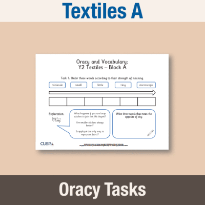 Image of Year 2 Design and Technology A (Textiles) Oracy Tasks OT CUSP Resource