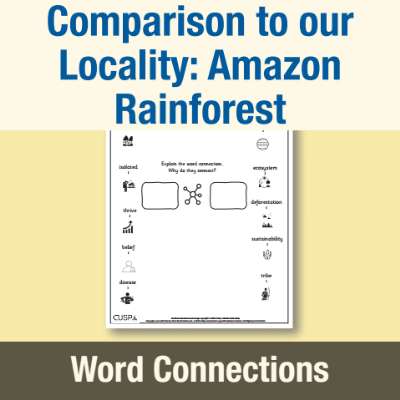 Image of Year 2 Geography (Compare a Different Non-European Location to our Locality - Amazon Rainforest) Word Connections WC CUSP Resource