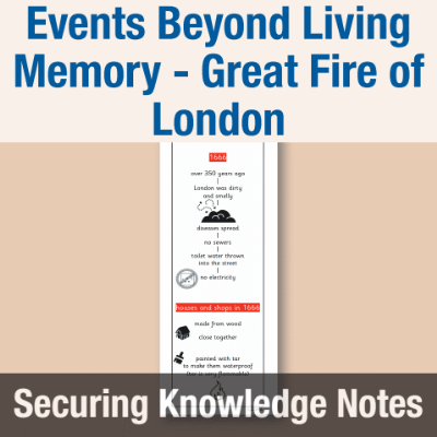 Image of Year 2 History (Events Beyond Living Memory - Great Fire of London) Knowledge Notes SKN CUSP Resource