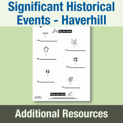 Image of Year 2 History (Significant Historical Events, People, Places: Haverhill) AR1 High Frequency and Transferable Words CUSP Resource