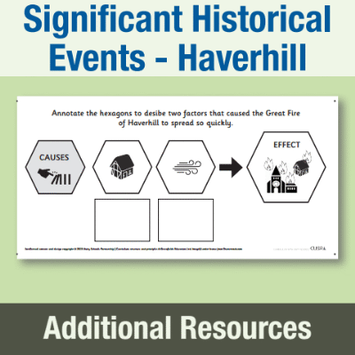 Image of Year 2 History (Significant Historical Events, People, Places: Haverhill) AR2 Cause and Effect CUSP Resource