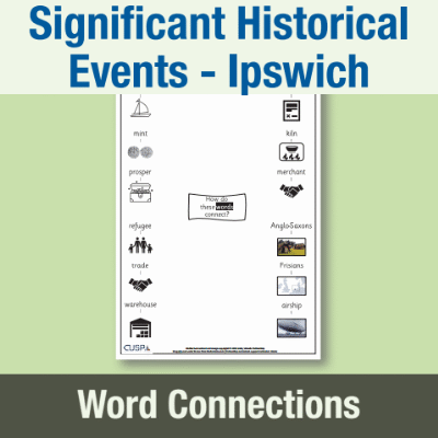 Image of Year 2 History (Significant Historical Events, People, Places: Ipswich) Word Connections WC CUSP Resource