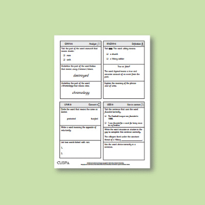 Y2 History (Significant Historical Events, People, Places: Bury St Edmunds) Vocabulary Questions VQ
