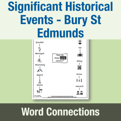 Image of Year 2 History (Significant Historical Events, People, Places: Bury St Edmunds) Word Connections WC CUSP Resource