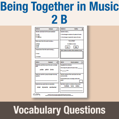 Image of Year 2 Music B (Being Together in Music 2) Vocabulary Questions VQ CUSP Resource